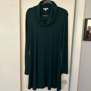 Nine Britton Green Cowl Neck Sweater Dress